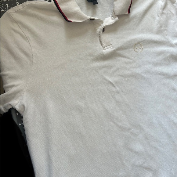 Armani Exchange White Polo with Dark Trim - Picture 5 of 7